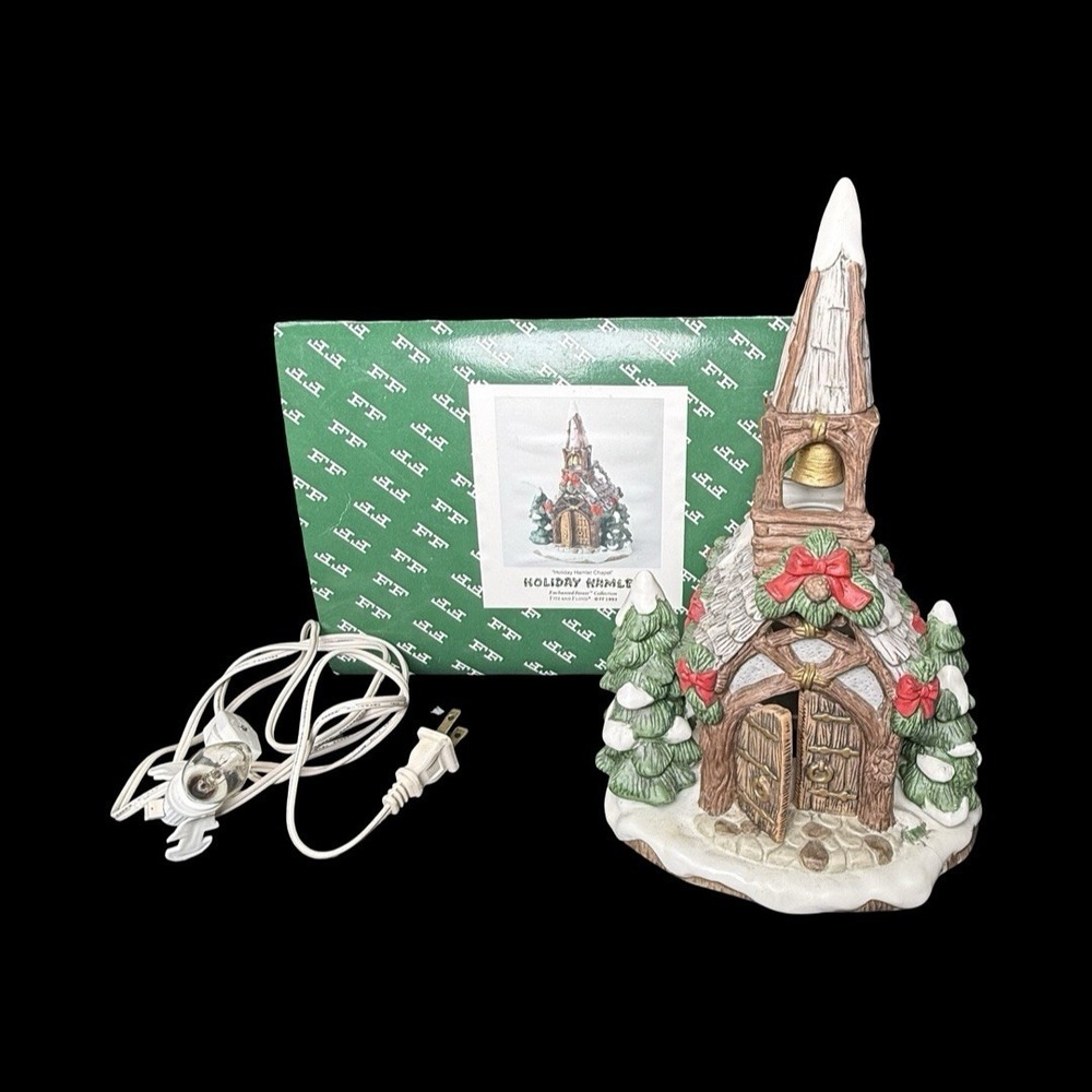 Fitz & Floyd Enchanted Forest Collection Holiday Hamlet Chapel w/Box 1993 WORKS